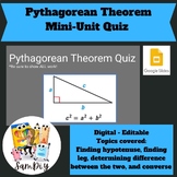 Pythagorean Theorem - Mini-unit QUIZ - Google Slides 