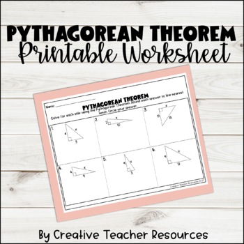 Preview of Pythagorean Theorem Missing Sides Worksheet