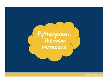Preview of Pythagorean Theorem Notecard