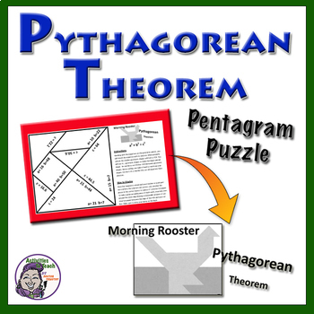 Preview of Middle School Math: Pythagorean Theorem Pentagram Puzzle - Rooster