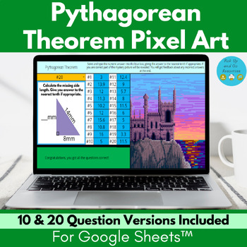 Preview of Pythagorean Theorem Pixel Art