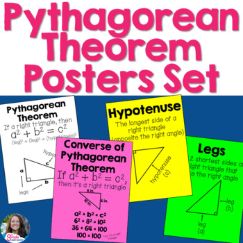 Preview of Pythagorean Theorem Posters Set for Word Wall