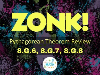 Preview of Pythagorean Theorem Powerpoint ZONK Review Game Show for Common Core