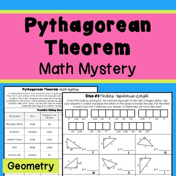 Preview of Pythagorean Theorem Practice - Math Mystery
