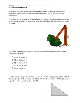 Preview of Pythagorean Theorem Problem Solving