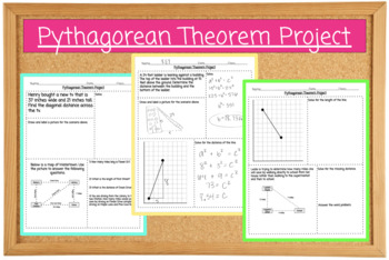 Preview of Pythagorean Theorem Project Activity- Word Problems and Drawings