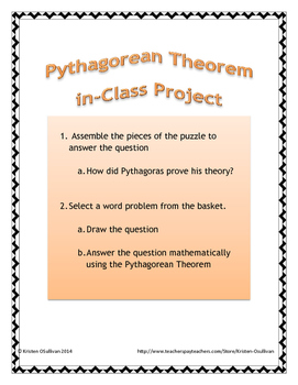 Preview of Pythagorean Theorem Project, Practical Problem Activity