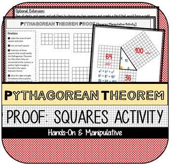 Preview of Pythagorean Theorem Proof: Squares Manipulative Activity