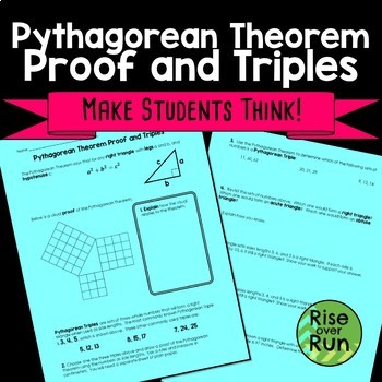 Preview of Pythagorean Theorem Proof and Triples Practice