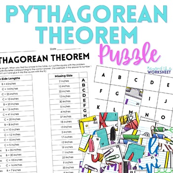 Preview of Pythagorean Theorem Math Puzzle