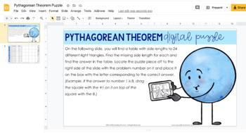 Pythagorean Theorem Puzzle - GOOGLE EDITION - Distance Learning | TpT