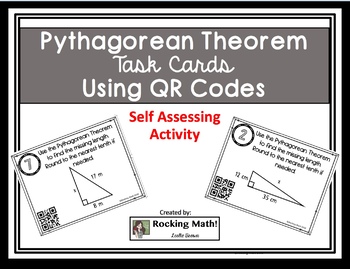 Preview of Pythagorean Theorem QR Code Task Cards