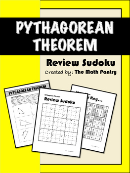 Preview of Pythagorean Theorem - Review Sudoku