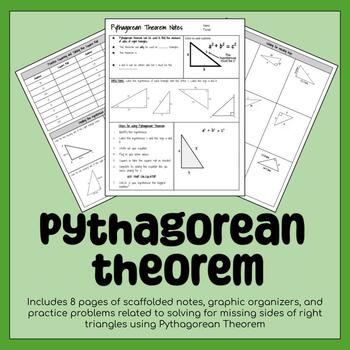Preview of Pythagorean Theorem Scaffolded Notes
