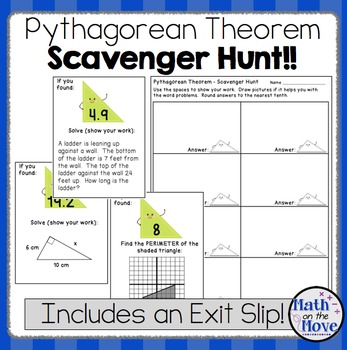 Preview of Pythagorean Theorem - Scavenger Hunt
