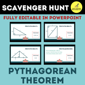 Preview of Pythagorean Theorem Scavenger Hunt - PowerPoint™ Format
