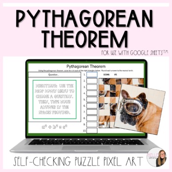 Preview of Pythagorean Theorem Scramble Puzzle Pixel Art Activity