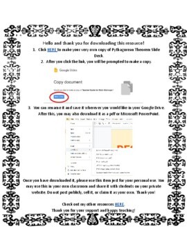 Preview of Pythagorean Theorem Slide Deck