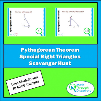 Preview of Geometry - Pythagorean Theorem - Special Right Triangles Scavenger Hunt