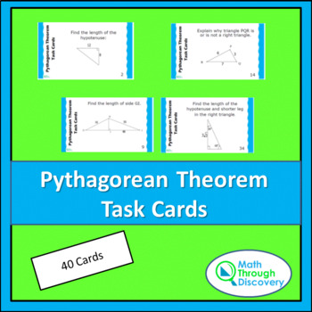 Preview of Geometry - Pythagorean Theorem Task Cards