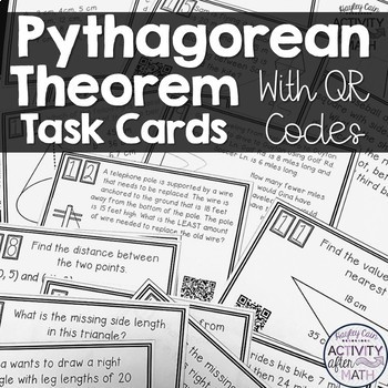 Preview of Pythagorean Theorem Task Cards with QR Codes