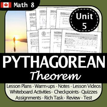 Preview of BC Math 8 Pythagorean Theorem Unit: Engaging with Real-World Connections; PBL