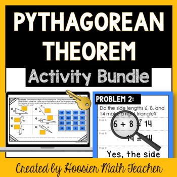 Preview of Pythagorean Theorem Unit Review Activity Bundle