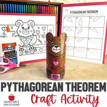 Preview of Pythagorean Theorem Valentine's Day Coloring Craft