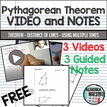 Preview of Pythagorean Theorem Videos & Guided Notes