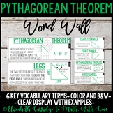 Pythagorean Theorem Concept Vocabulary Word Wall
