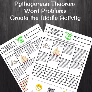 Preview of Pythagorean Theorem Word Problems Create a Riddle Activity