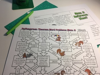 Pythagorean Theorem Word Problems Maze by Idea Galaxy | TpT