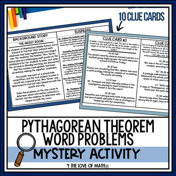 Preview of Pythagorean Theorem Word Problems Mystery Activity