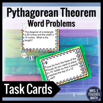 Pythagorean Theorem Word Problems Task Cards by Mrs E Teaches Math