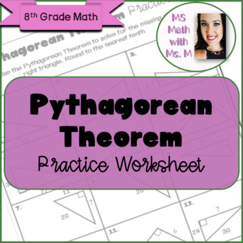 Preview of Pythagorean Theorem Worksheet | Independent + Small Group Practice