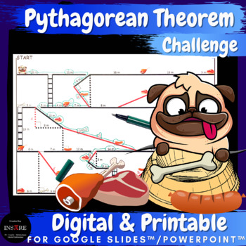 Preview of Pythagorean Theorem Worksheet | Math Game | Math Challenge | Printable & Digital