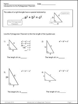 Pythagorean Theorem Worksheet Pack by Jason Turka | TpT