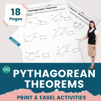 Preview of No Prep Pythagorean Theorem Worksheets for High School CCSS.8.G.B.6