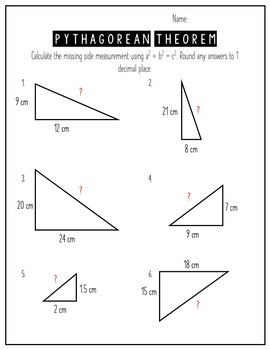 Pythagorean Theorem Worksheets by The NWO Teacher | TpT