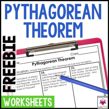 Preview of Pythagorean Theorem Worksheets Free