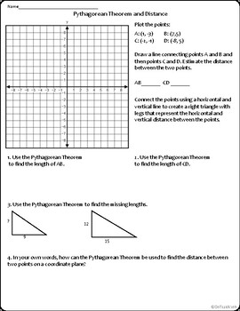 Preview of Pythagorean Theorem and Distance