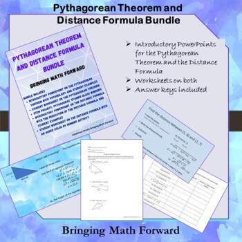 Preview of Pythagorean Theorem and Distance Formula Bundle (Distance Learning)