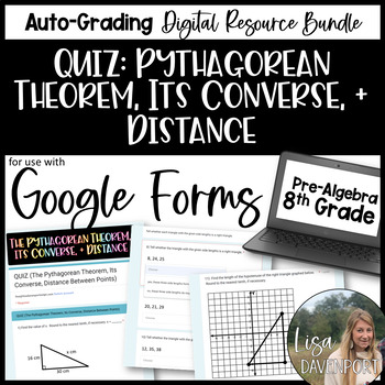 Preview of Pythagorean Theorem and Distance Google Forms Quiz