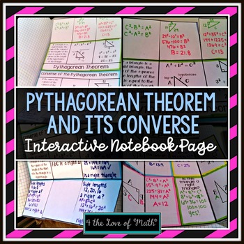 Preview of Pythagorean Theorem and Its Converse Interactive Notebook Pages