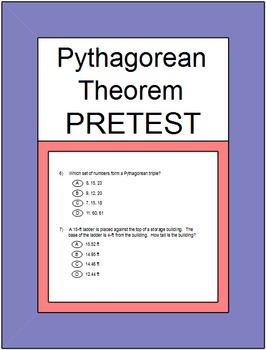 Preview of Pythagorean Theorem and Its Converse PreTest & Partner Pairs & SMART Response