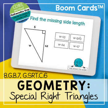 Preview of Pythagorean Theorem and Special Right Triangles Boom Cards - Distance Learning