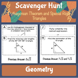 Pythagorean Theorem and Special Right Triangles Scavenger Hunt