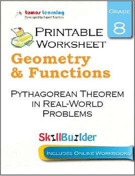 Preview of Pythagorean Theorem in Real-World Problems Printable Worksheet, Grade 8
