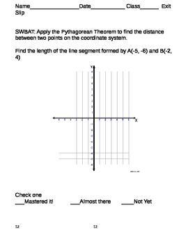 Preview of Pythagorean Theorem on a Coordinate Plane - Lesson Plan & Activity