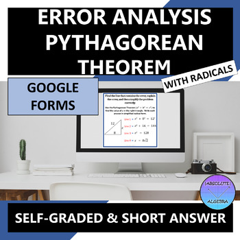 Preview of Pythagorean Theorem with Radicals Error Analysis Google Form